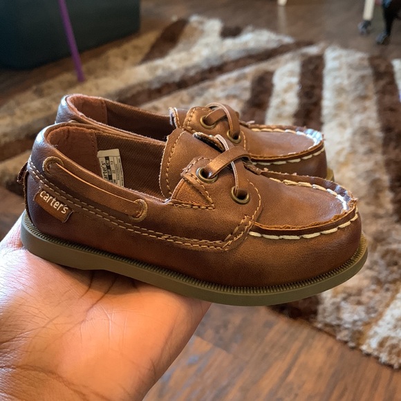 Carter's Baby/ Toddler Boy Brown Sperry-like Dress Shoes (Size 6M) - Picture 1 of 5